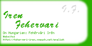 iren fehervari business card